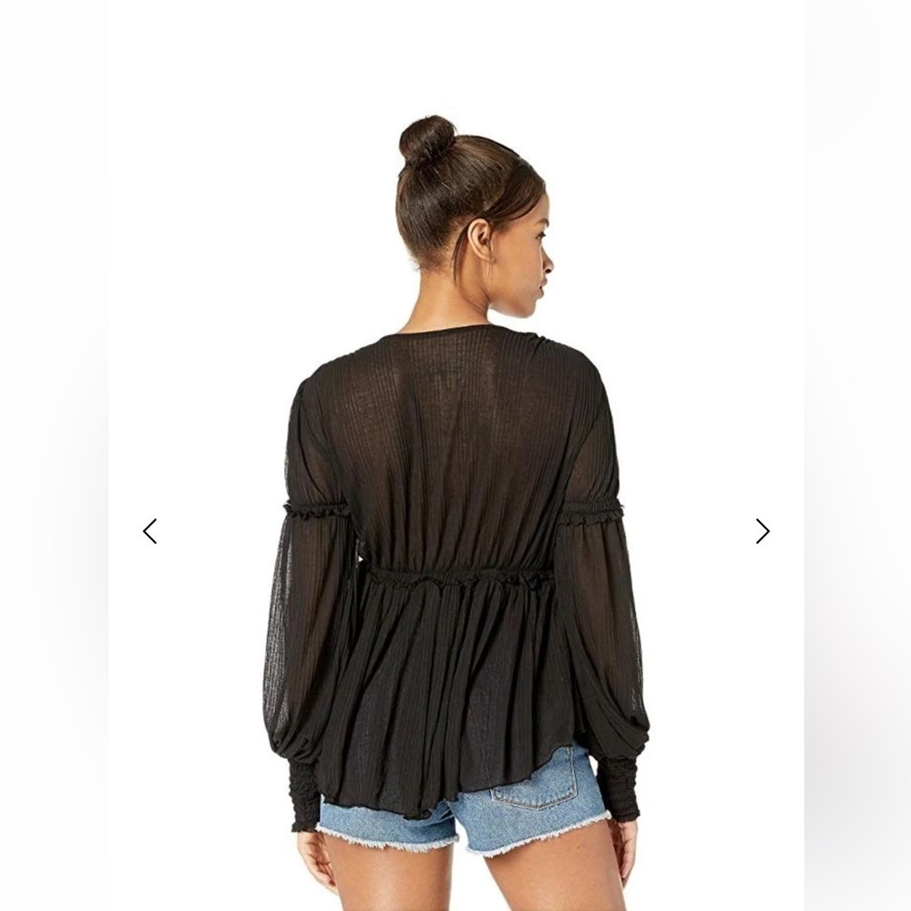 Free People Day Dreaming Balloon Sleeve Top Size S - Picture 3 of 11